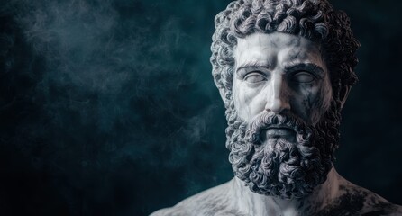 Dramatic portrait of a classical statue