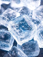 Obraz premium Frozen ice cubes in a winter wonderland