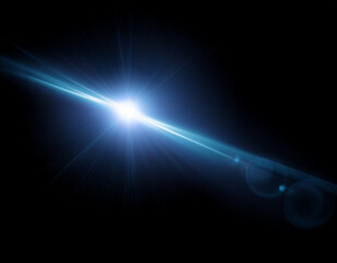 Naklejka premium abstract lens flare light on black background