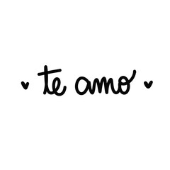 Escrito a mano te amo negro sin fondo