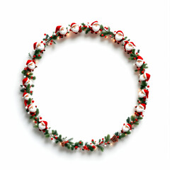 Naklejka premium Christmas circle border white background