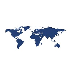 Fototapeta premium world map on blue