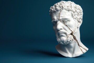 Obraz premium Broken ancient greek statue bust