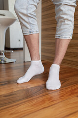 simple men's socks on a home background