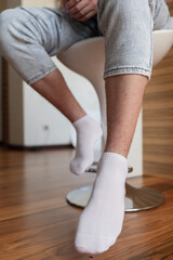 simple men's socks on a home background