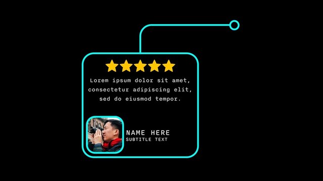 Pop Up Testimonial Review Title with Image