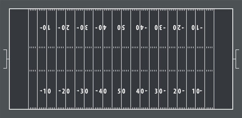 American football field in line style. American Football Pitch Outline  Illustration. Black outline art on white background scheme. Vector © Volodymyr