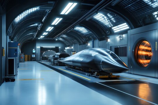 Hypersonic vehicle testing facility with wind tunnels and thermal imaging cameras, fast and furious,