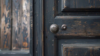 Retro door with knob close up generated ai