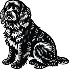 Obraz premium Dog vector silhouette, isolated white background