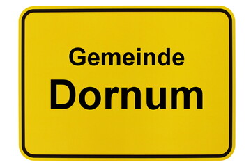 Illustration eines Ortsschildes der Gemeinde Dornum in Niedersachsen