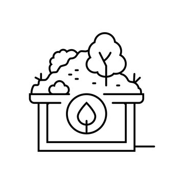 recommend clip art: roof green building line icon vector. roof green building sign. isolated contour symbol black illustration