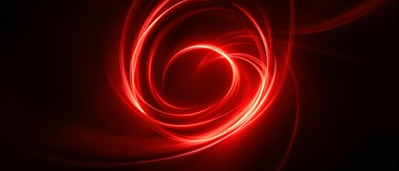 Vibrant Red Swirling Light Trails on a Dark Background