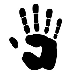 Left hand Handprint symbol icon. Vector illustration