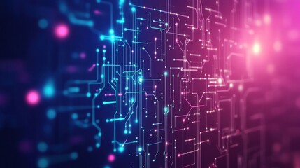 Naklejka premium Abstract Circuitry Background with Glowing Lines