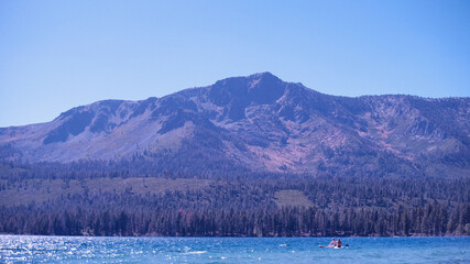 donner lake in lake tahoe california, camping panoramic