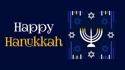 Happy Hanukkah web banner design illustration 