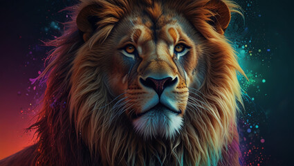 Fototapeta premium Psychedelic fractal dog illustration