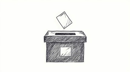 Voting process represented by a ballot being cast into a box during an election campaign event