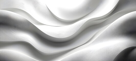 Obraz premium A stunning abstract design featuring flowing white waves that create a sense of movement and elegance, perfect for modern artwork or interior decor.