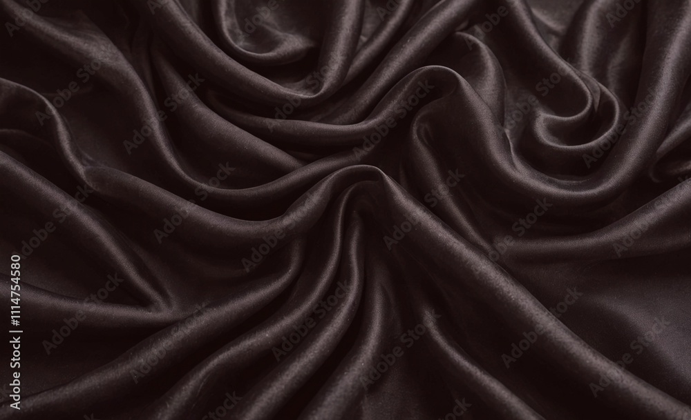 Poster Piece of black fabric with a pattern. The fabric is folded and has a wavy texture