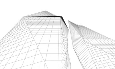 Fototapeta premium Modern architecture 3d illustration