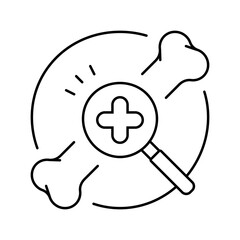 bone health osteoporosis bone line icon vector. bone health osteoporosis bone sign. isolated contour symbol black illustration