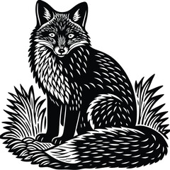 Obraz premium Fox vector silhouette,isolated white background
