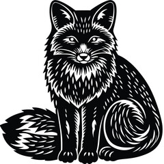 Obraz premium Fox vector silhouette,isolated white background