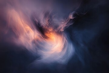 Fototapeta premium Swirling blue and orange ethereal smoke.