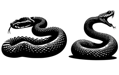 Fototapeta premium black snake isolated on white