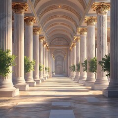 Naklejka premium Elegant architecture greek marble columns high resolution hd image