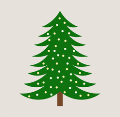Obraz premium Christmas tree with lights decoration. Christmas design element. Vector illustration.
