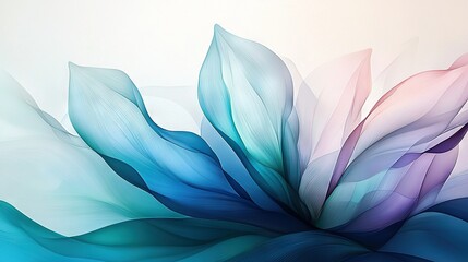 Obraz premium Close-up of blue and purple flower against white and blue background; blurred leaves
