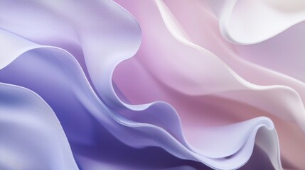 Obraz premium Smooth, elegant fabric flows in pastel shades of purple and pink, creating a mesmerizing abstract pattern of gentle waves, perfect for backgrounds and design projects