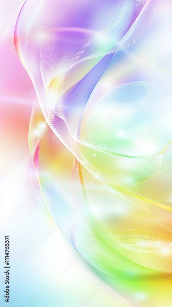 Poster colorful pastel lines are intertwining and flowing smoothly creating a beautiful abstract background