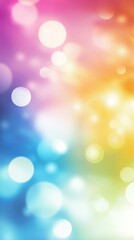 Obraz premium Abstract colorful bokeh background with blurred lights creating a festive atmosphere, perfect for celebrations, holidays, or any design project needing a touch of vibrant and joyful ambiance