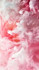 Fototapeta premium White ink is swirling in pink water, creating abstract shapes and a beautiful gradient effect, perfect for backgrounds and artistic projects