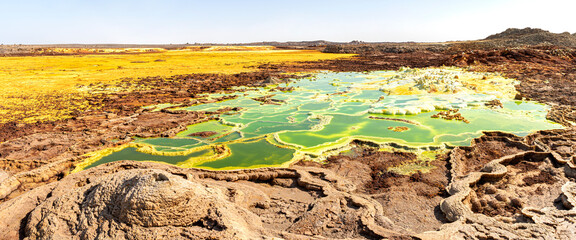 The surreal volcanic landscape of Dallol in the Danakil Depression, Ethiopia