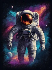 Fototapeta premium Cosmic Voyager in Vibrant Universe