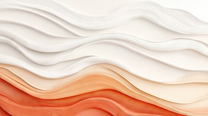 Obraz premium A clear photo of a white-orange wall with wavy patterns on both walls