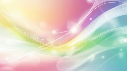 Fototapeta premium Smooth, flowing lines create a dynamic and elegant composition against a pastel-colored backdrop, enhanced by a soft bokeh effect that adds depth and a touch of magic