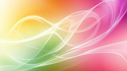 Flowing smooth curves and lines gracefully traverse a vibrant pastel color spectrum, evoking a sense of dynamic movement and energizing beauty throughout the design