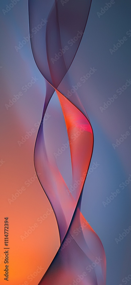 Poster colorful abstract composition featuring smoothly swirling lines, creating a dynamic and vibrant desi