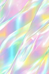 Pastel rainbow holographic iridescent texture creating flowing lines and shapes with a smooth and elegant appearance, perfect for backgrounds and designs