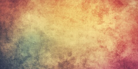 Obraz premium A retro-style watercolor background with faded, blended colors of orange, red, and yellow, giving a nostalgic and vintage feel.