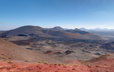 volcans du parc national de Timanfaya sur l'île de Lanzarote aux canaries en Espagne