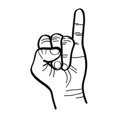 illustration of a hand raising little finger. promise gesture. hand drawing. vector