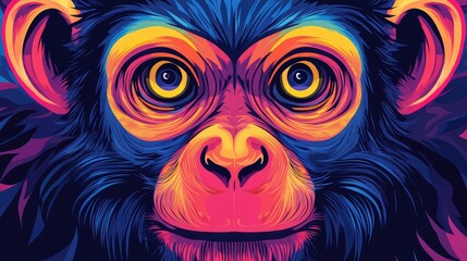 Obraz premium Abstract Illustration of a Monkey - Perfect for Creative and Artistic Design Projects