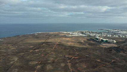 survol de costa teguise, lanzarote, archipel des canaries, Espagne